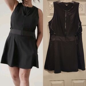 ATHLETA Venture Out Dress • Built-in-Shorts Shorts • Front Zipper • Pockets • 16